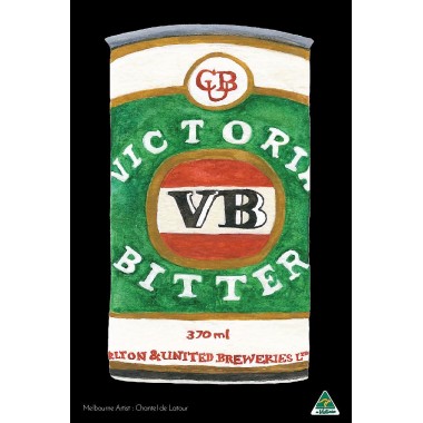 Microfibre Tea Towel - VB Beer Black